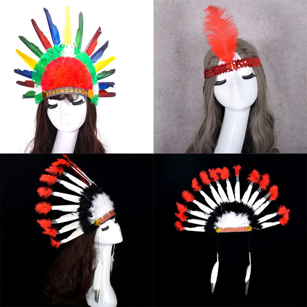Эластичные перья из Индии; для головного убора повязка на голову для самбы карнавальный костюм аксессуар