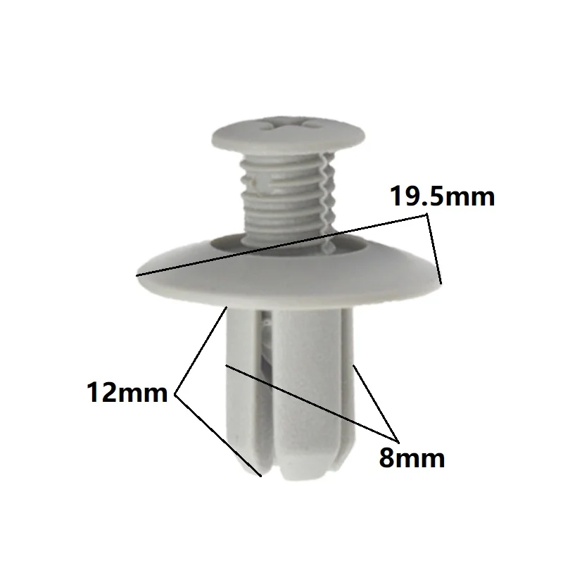 Автомобиль 8 мм отверстие пластиковый винт заклепки толчок серый авто автомобиль крышка двигателя бампер крыло, дверца отделка панели