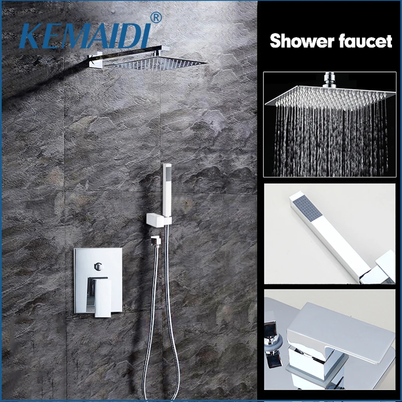 Buy OUBONi High Quality Bathroom Wall Mounted 8" Rain Shower Head