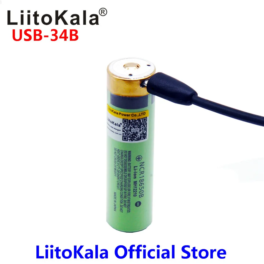 100 шт LiitoKala для Panasonic USB-34B 3,7 V 18650 3400mAh литий-ионная USB аккумуляторная батарея с Светодиодный индикатор светильник DC-зарядка
