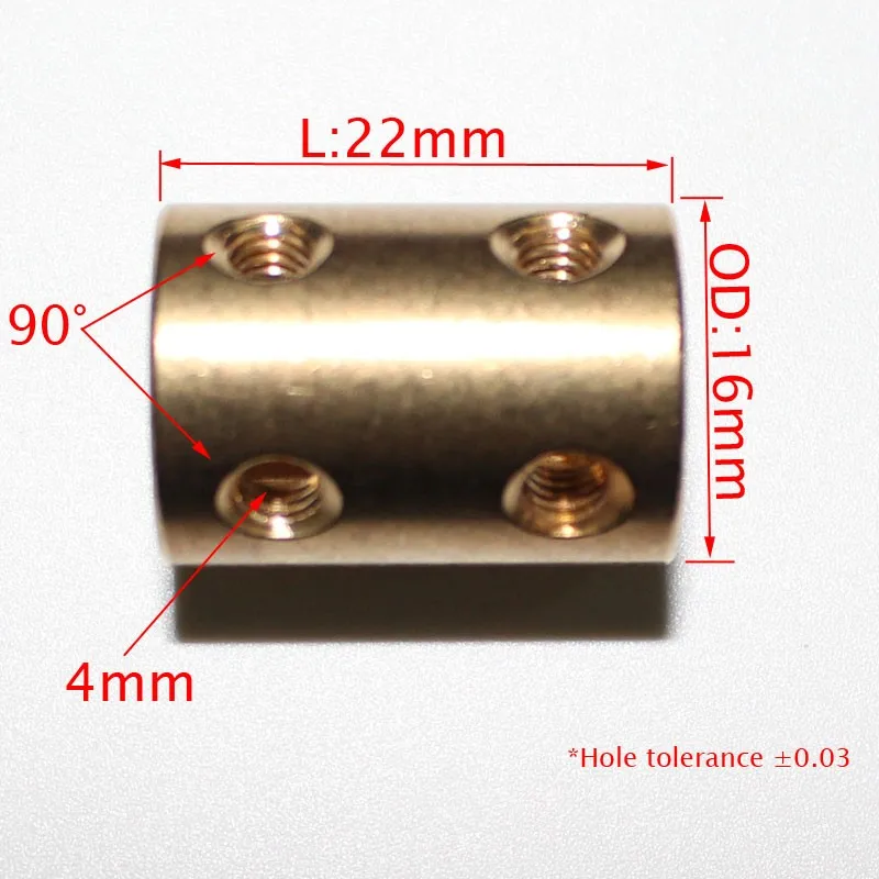 5 комплектов OD16L22 6x6 мм латунный жесткий соединитель труб 6 мм до 6 мм шаговый двигатель гибкие аксессуары для муфт для прессформы металлические механические