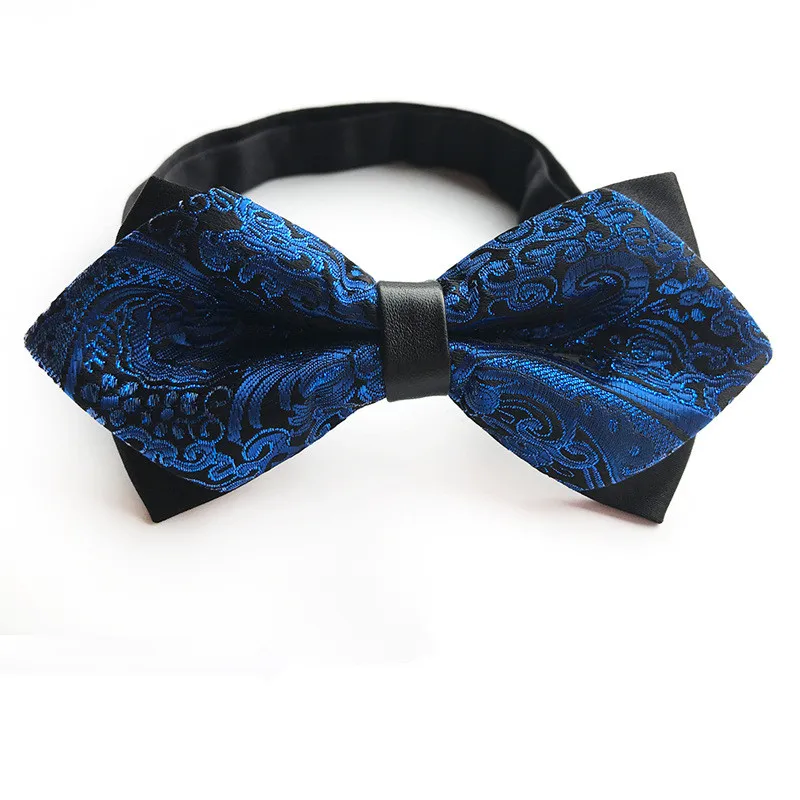 Blue Men Women Sequin Bowtie Classic Clip-On Neck-wear Tuxedo Adjustable