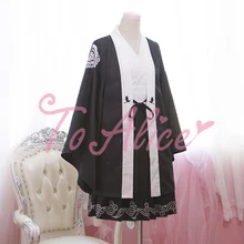 Японский крутой стиль плохой девушки журавли высокое качество вышивка черный Yutaka Тренч свободный панк рок-одежда пальто