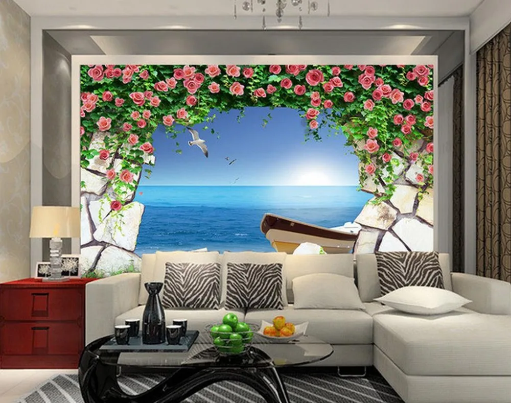 Индивидуальные обои для стен морской цветок ТВ фоне стены жизни 3d обои украшения дома 3D обои