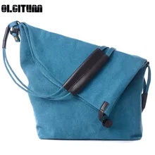 OLGITUM 2017 Mode Leinwand Umhängetasche Frauen Handtasche Messenger Crossbody Taschen Satchel Einfarbig Lässig Trage Großhandel HB075