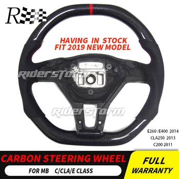 

2019 Carbon steering wheel For Mercedes CLA /E /C Carbon Fiber Steering Wheel E260 2014 E400 2014 CLA250 2013 C200 2011