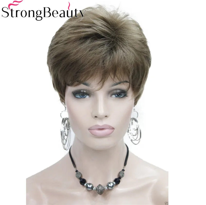 RG-ZORA #12 women's short straight synthetic daily wig orange brown blonde 5 color choices (1)