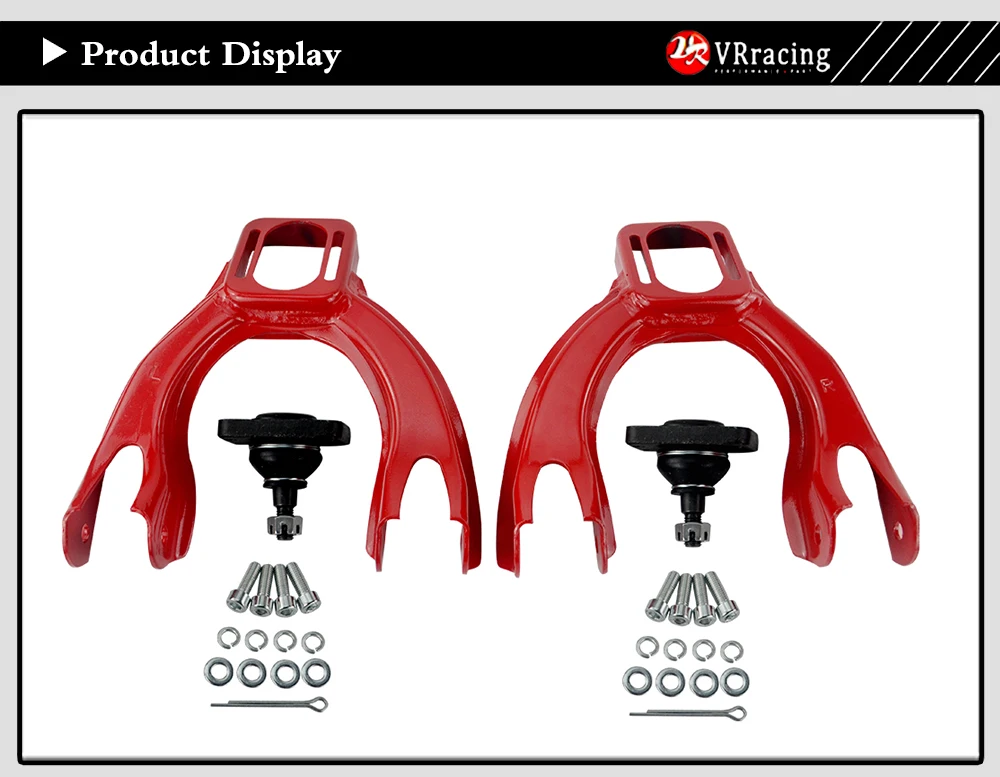 VR RACING-регулируемый(L& R) передний верхний рычаг управления Развал Комплект для HONDA CIVIC EG 92-95 красный передний верхний развал рычаг комплект VR9872R