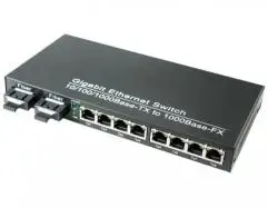

Gigabit 2 Fiber 8 Ethernet Single/Multi-Mode Dual Fiber Media Converter with SC Fiber Port. External Power Supply