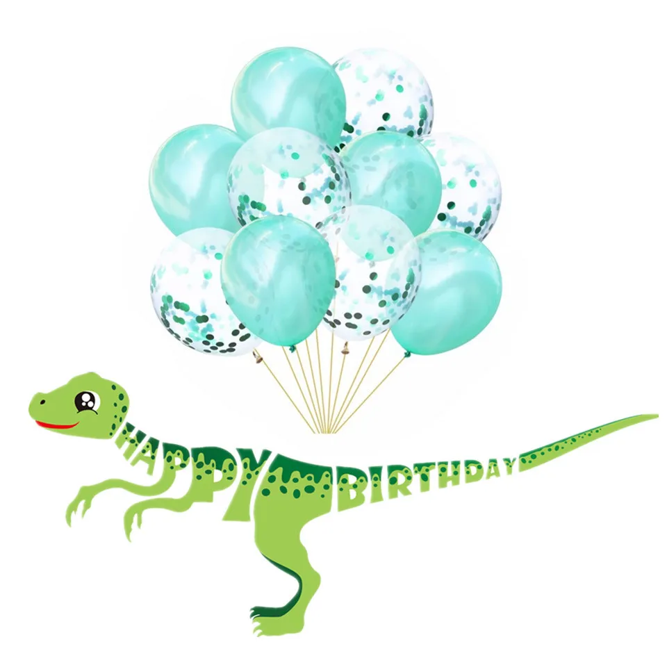 

Cartoon Dinosaur Theme Banner Plastic Balloon Set Cartoon Kid Birthday Party Flag Balloon Decorations Baby Shower Supplies