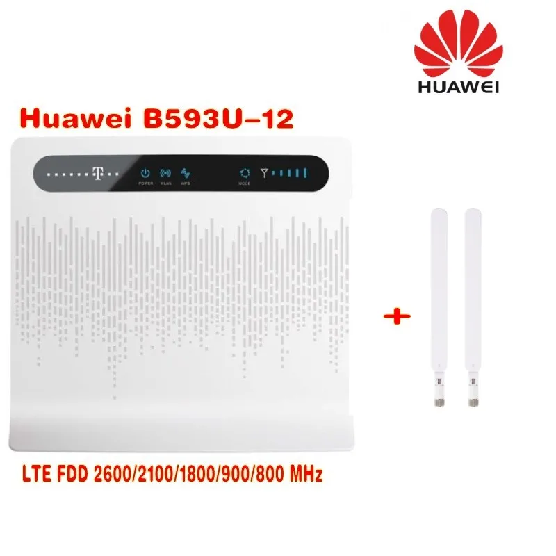 Открыл Huawei b593 b593u-12 4 г LTE FDD 4 г беспроводной маршрутизатор 100 Мбит Wi-Fi Hotspot слот sim-карты + 2 шт. 4 г b593 антенны