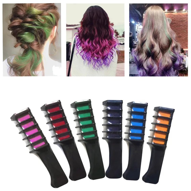 

1pc Temporary Hair Chalk Dye Powder With Comb Salon Hair Mascara Crayo Hair Color Comb hair brush maquiagem 2018 Hot Sale