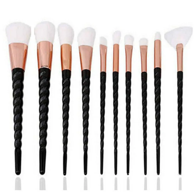 

10pcs Unicorn Makeup Brush Set Foundation Blending Powder Eye shadow Make Up Brushes White Black Cosmetic Beauty Make Up Tools