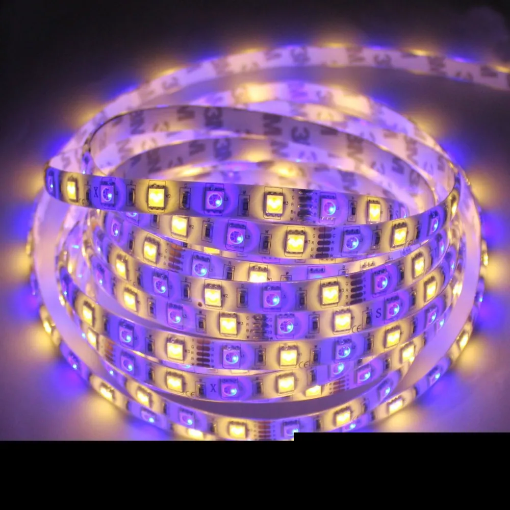 

Free shipping RGBW LED Strip waterproof 5050 SMD 5M 300Led Warm/Cool White Light + 40key Remote Controller magicfull