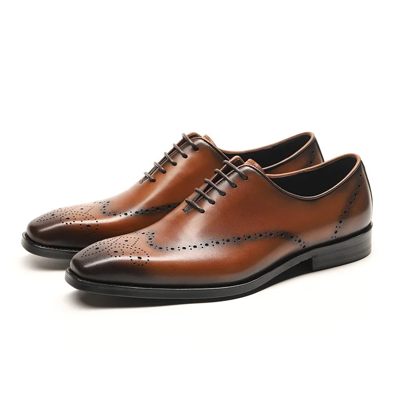 

Spring new Fashio single summer men's classic brown formal dress shoes for high heels men business casual free shipping brogues
