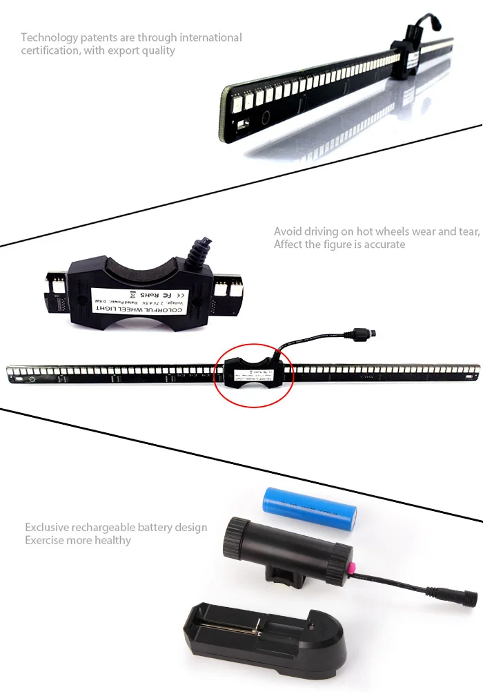 YQ8003 DIY Programmable Bicycle Spoke Bike Wheel LED Light Double Sided Screen Display Image for Night Cycling