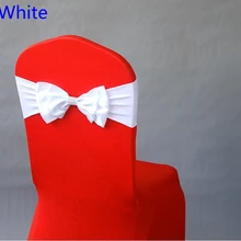 Белый Цвет атлас бант на стул Подвязка из спандекса для стула галстук бабочка лайкра подходят для всех стульев свадебный банкет отель украшение Вечерние