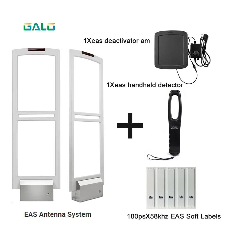 Cheap EAS Security Gate Antenna 58khz System with Deactivator Soft tags Handheld Frequency Tester 0