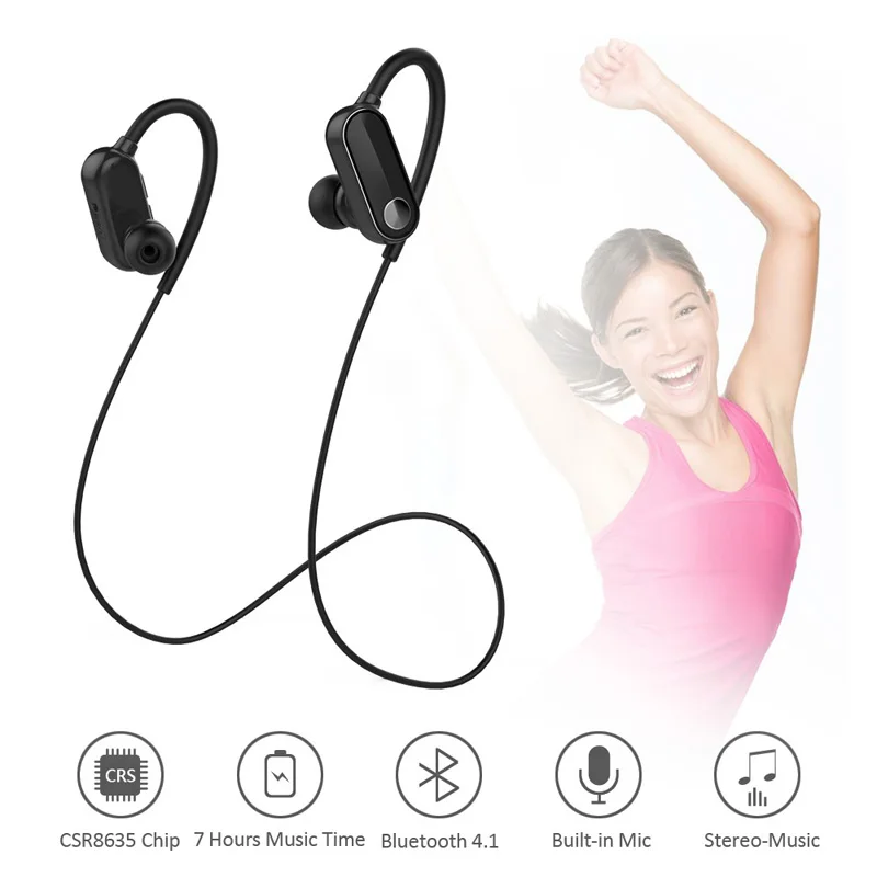 Orignal CSR sweatproof Sport Bluetooth Headphones Wireless headset Stereo Earphone for iphone samsung huawei xiaomi earbuds