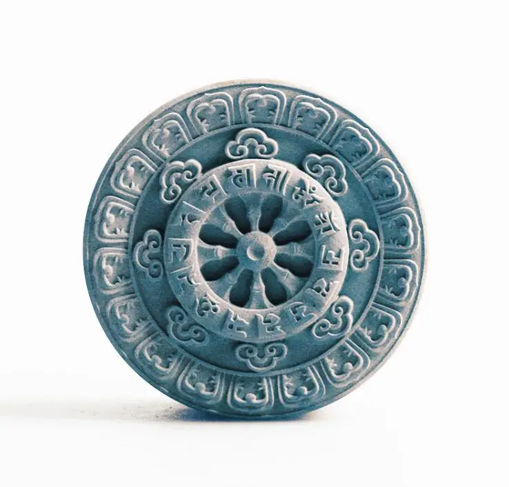 

Silicone Soap Mould Diy Sakyamuni Mantra Round shape diy Aroma Wax Gypsum Handmade Soap making Mooncake Mould Silicone soap mold