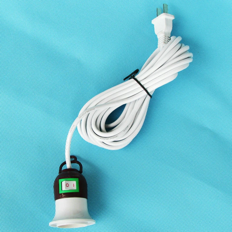 Newest E27 Screw Light Lamp Bulb Holder Socket Switch with Power Cable Cord US Plug