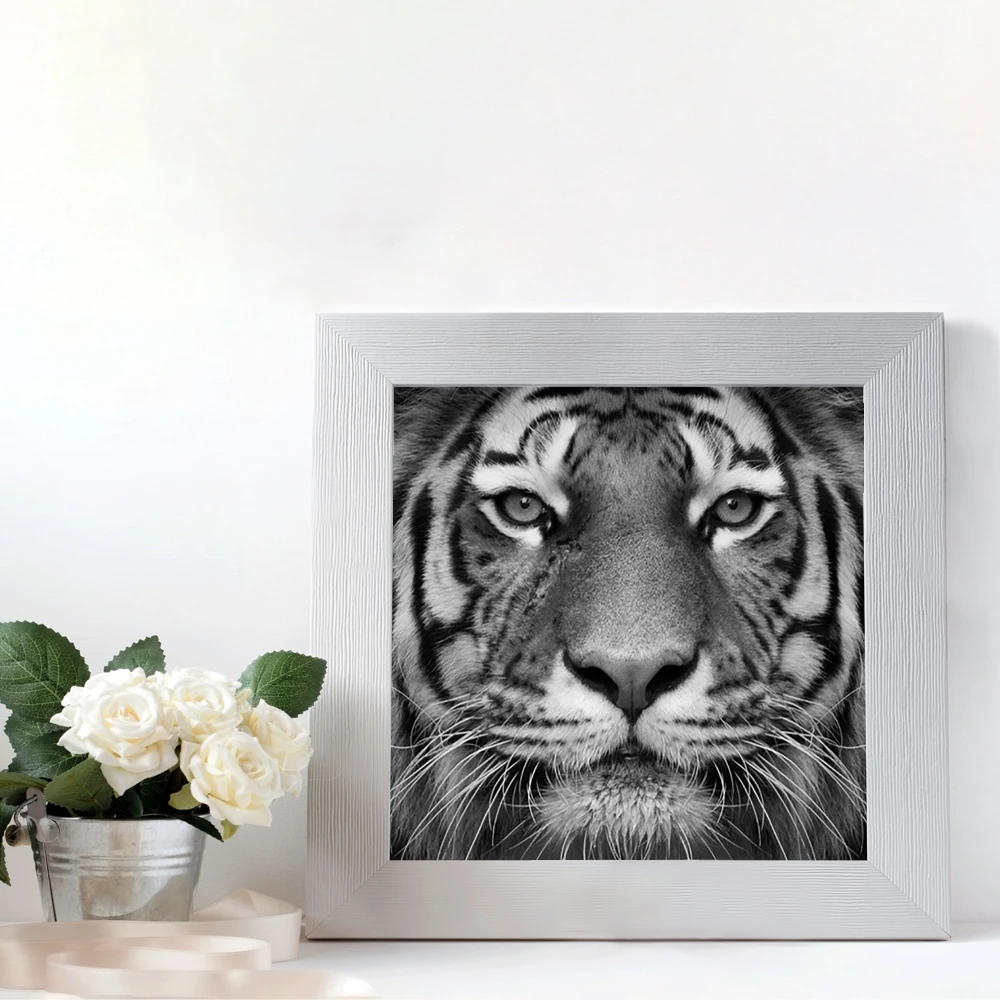 

Laeacco Nordic Tiger Animal Posters and Prints Modern Wall Art Picture HD Canvas Painting for Living Room Home Decor No Frame
