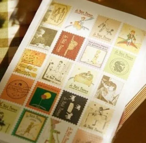 4 шт./упак. в ретро-стиле с принтом «Маленький принц», Винтаж складывающиеся открытки наклейки сделай сам бумажные декоративные наклейки Европа Стиль наклейки H0117 - Цвет: random color