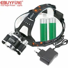 Фара 3 светодиодный T6 2R перезаряжаемый Головной фонарь 18650 головной фонарь с автомобильным зарядным устройством usb кабель фонарь