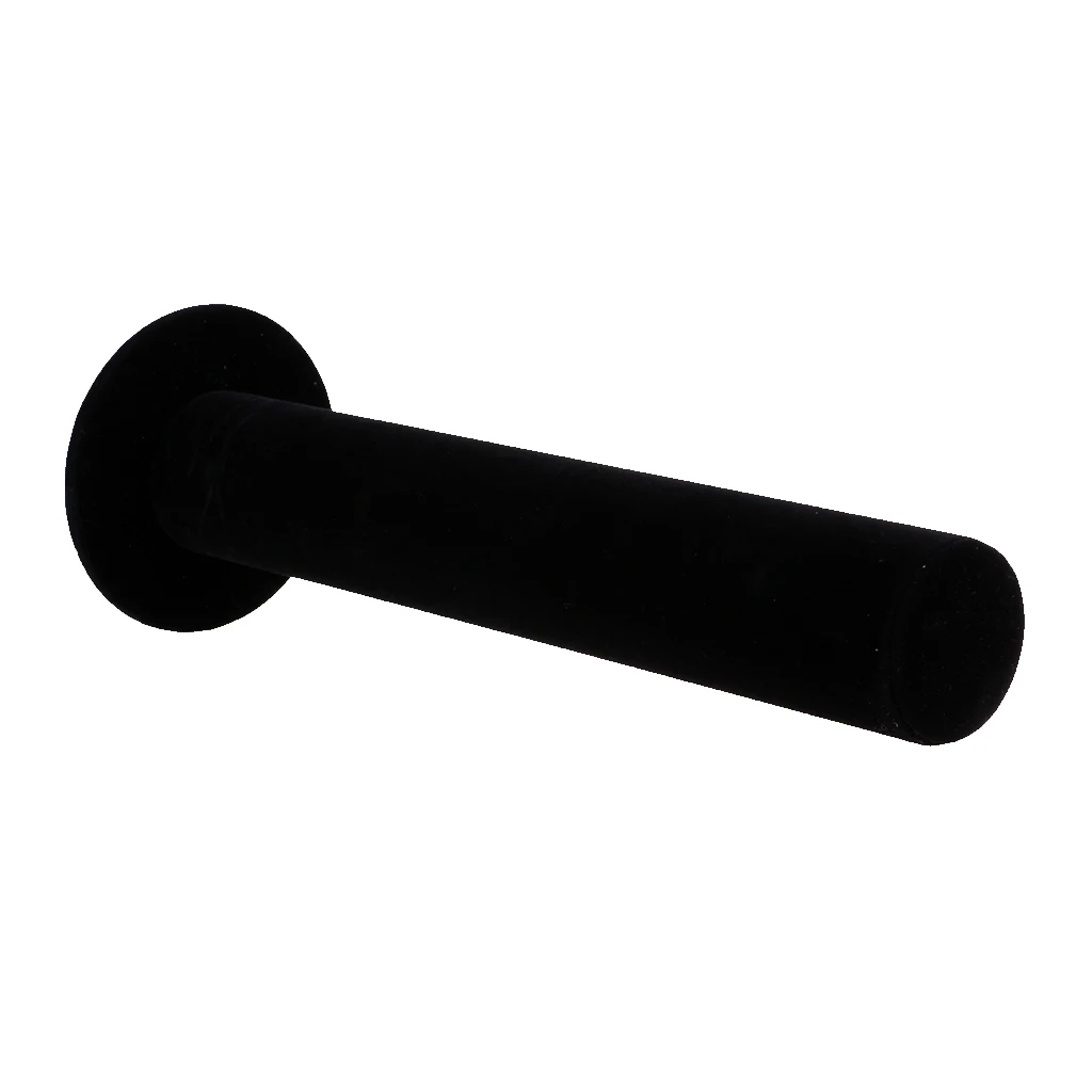 Portable PVC Bar Velvet Covered T-Bar Vertical Tower Jewelry Bracelet Watch Stand Bangle Display White/Black