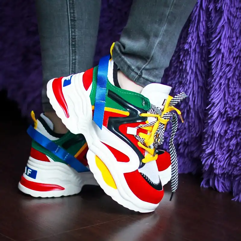 multi color shoes