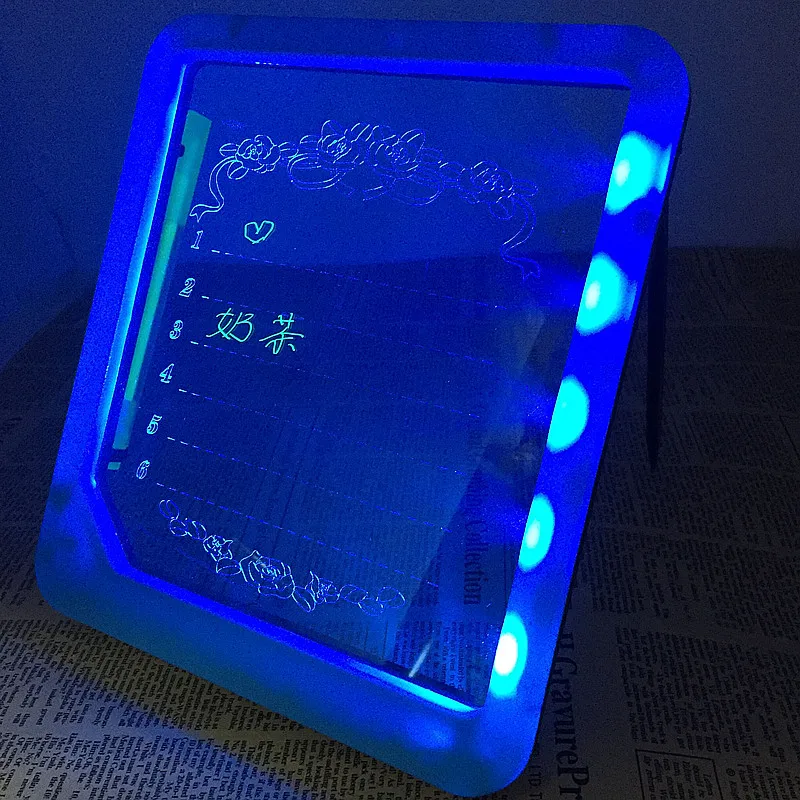

Square fluorescent message board Led tablet electronic light board with fluorescent pen Family gift Creative toy