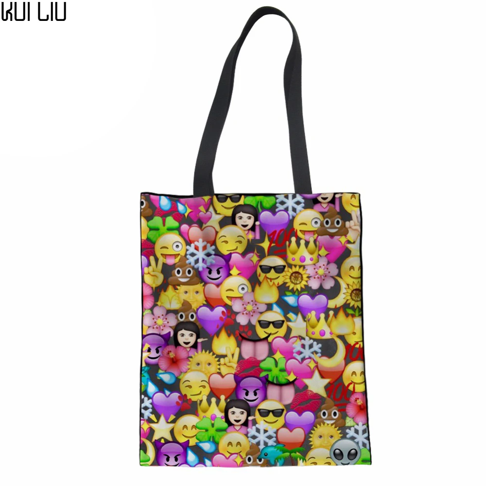 Women Bag Emoji Large Totes Shoulder Handbags for Teens Girls Kids