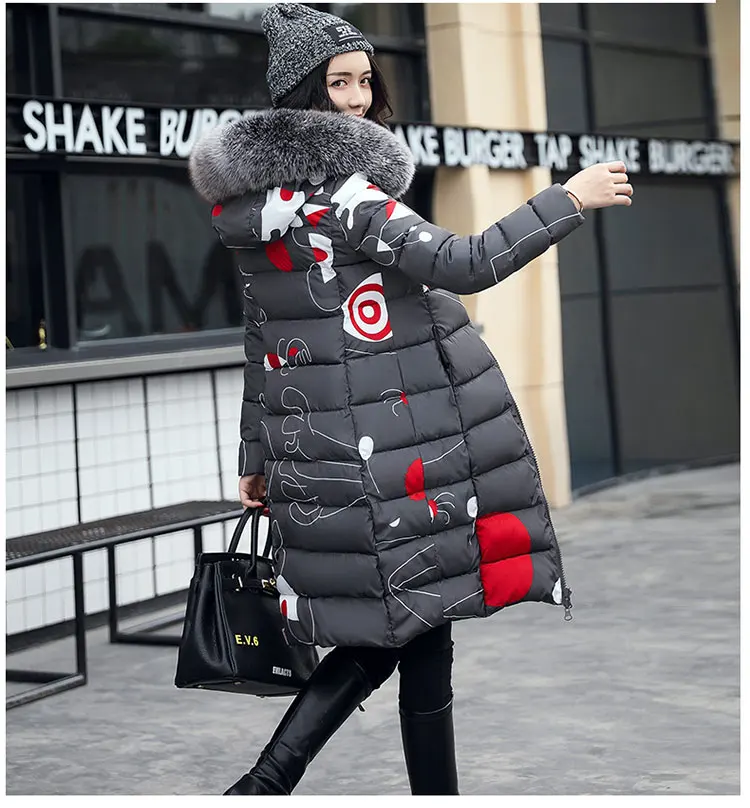 

New Autumn Winter Thickening Warm Two-sided Wear Outerwear Female Slim Hooded Fake Fur Collar Long Parkas Women Jacket And Coats