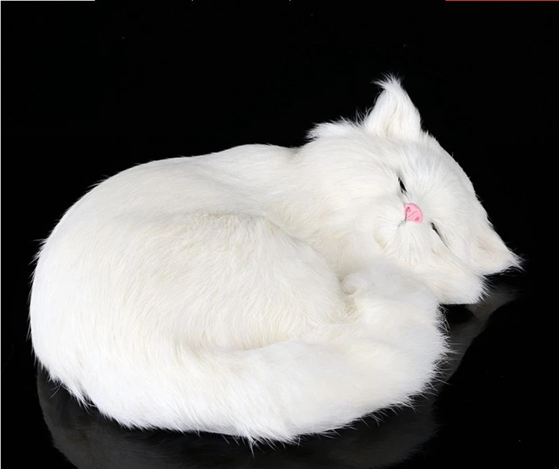 Dorimytrader Pop Plush Simulation Cat Toy Lifelike Lovely Realistic Pets Cat Doll Decoration for Car Gift 27x18x10 DY80005 (31)_1