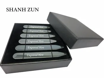 

SHANH ZUN Custom Collar Stays Stainless Steel Collar Bones,Personalized Gift for Father Dad Daddy Husband Boyfriend Men