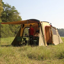 Professional 2 Layer Untralarge 1 Bedroom 1 Living Room Family Party Waterproof Hiking Driving Beach Relief Outdoor Camping Tent