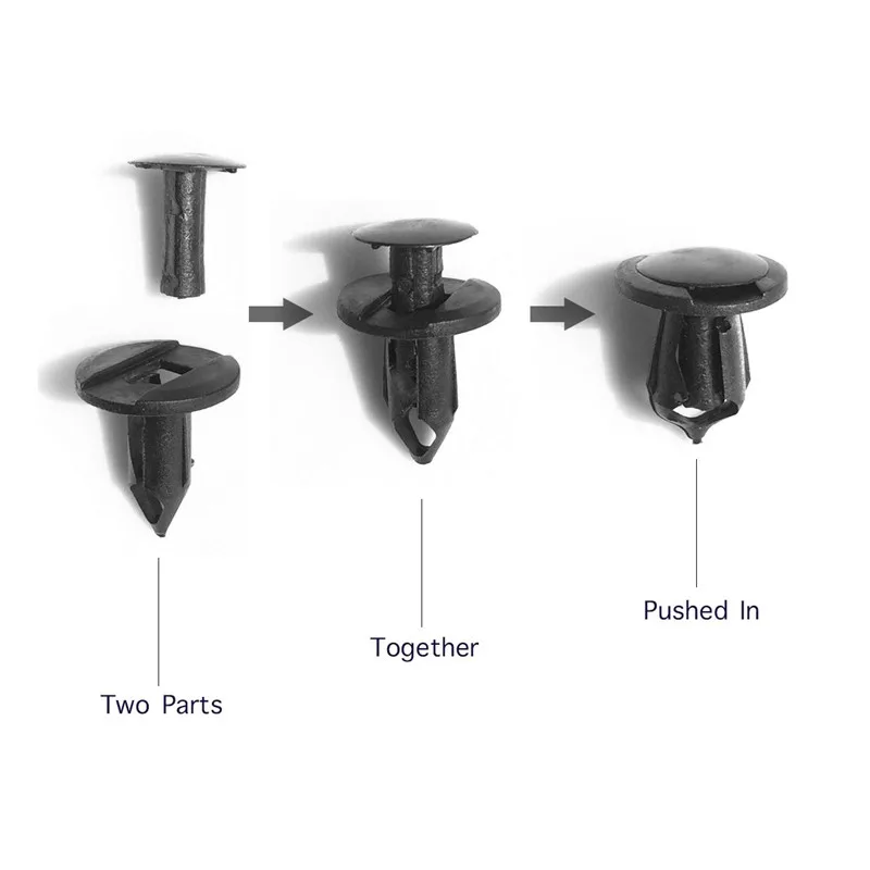 50 шт./компл. 8 мм автомобиля фиксированной заклепки фиксатор Пластик заклепки застежка-молния пуш-ап зажимы автомобильный бампер, крыло фиксатор крепления зажимы для Ford
