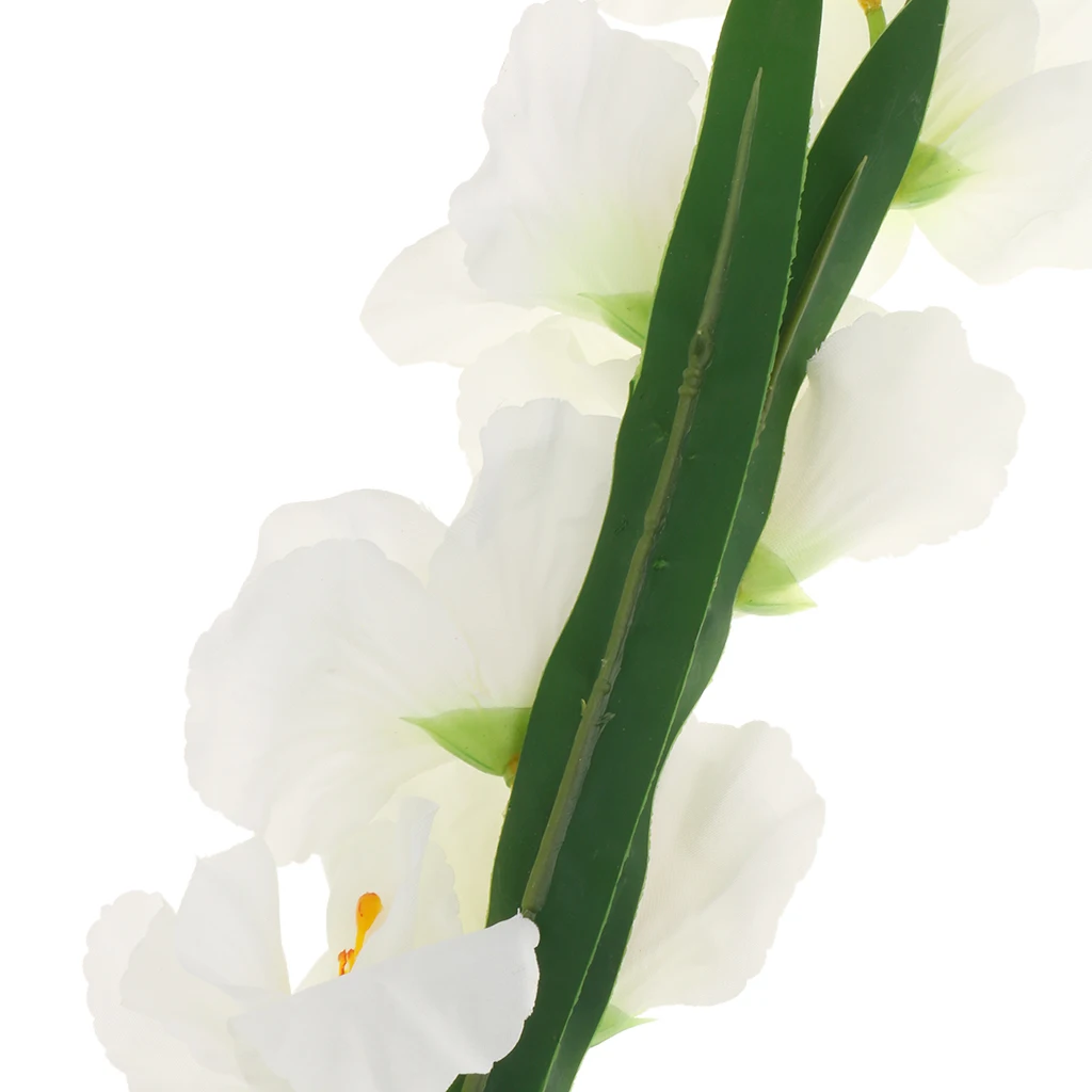 Artificial Fake Silk Flower Gladiolus White DIY Craft Ornament Art Wedding Decoration Home Table Decor Artwork  