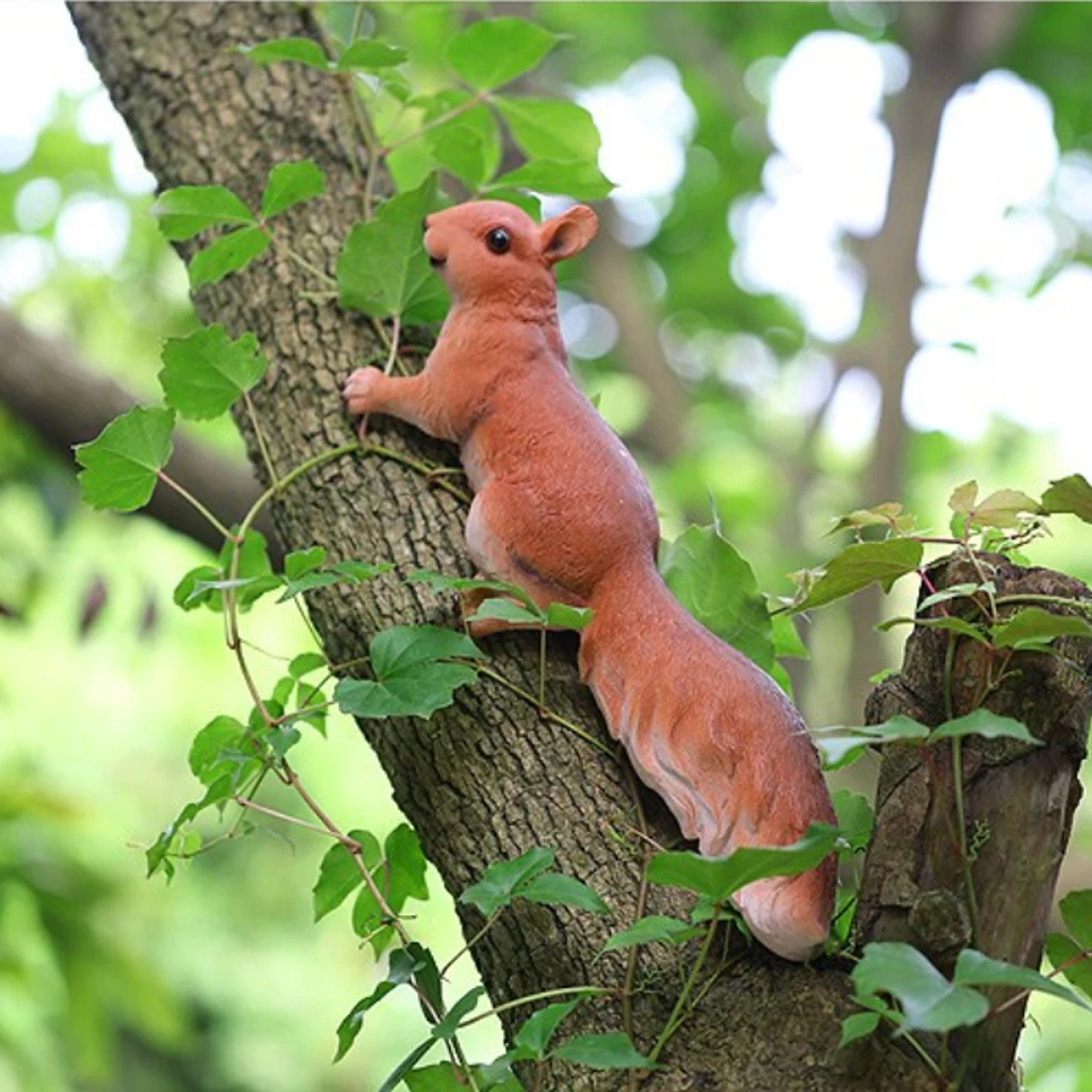 Collectible Realistic Squirrel Model Figure for Home Garden Tree Decorations