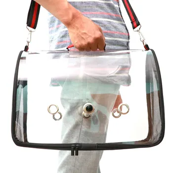 Lightweight Bird Carrier Cage Transparent Clear PVC Breathable Parrots Travel Bag FP8 1