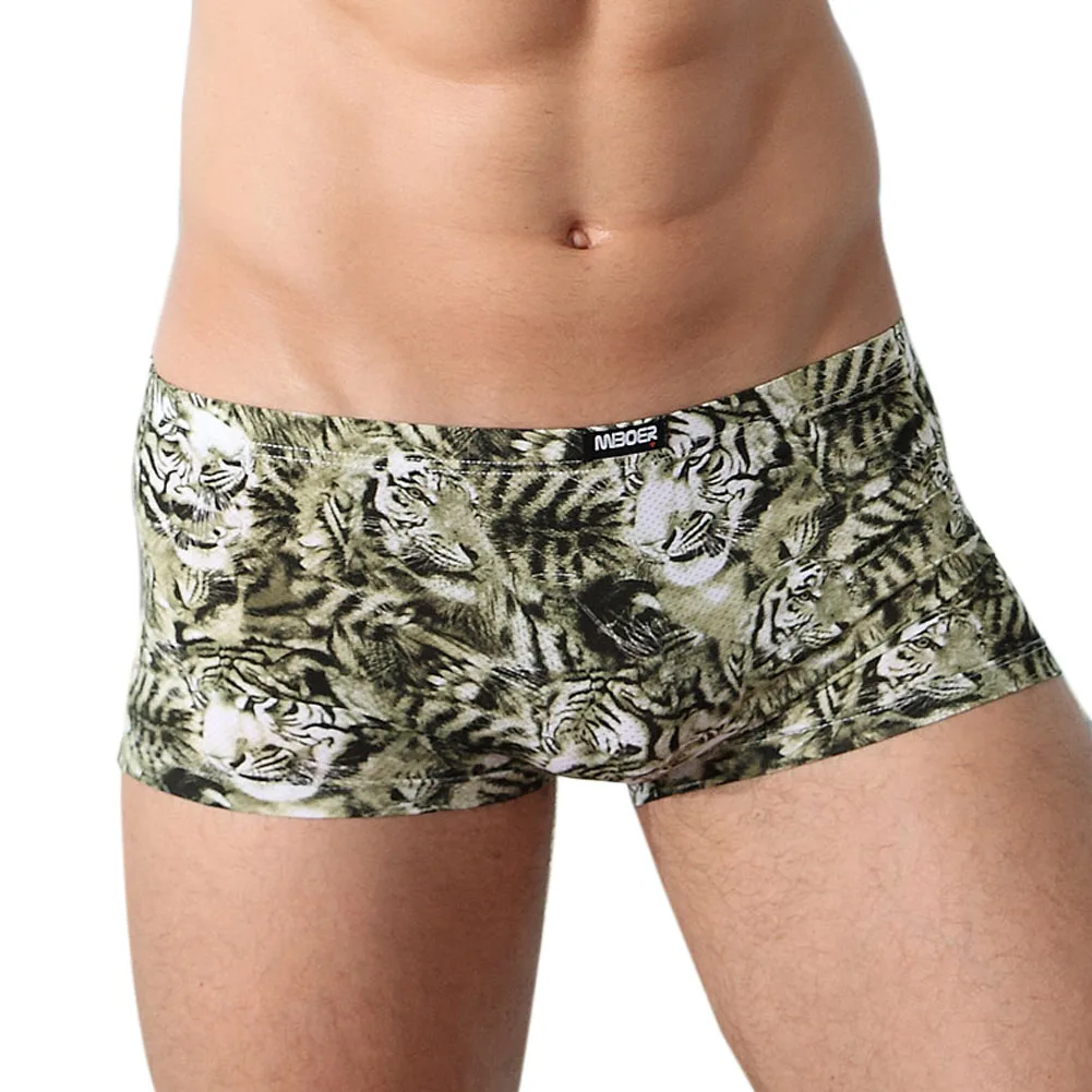 

luxury brand Leopard Prints Men's Comfortable Underwear Sexy Gentleman Boxer Elastic Fitness Shorts Plus Size Underwear LB