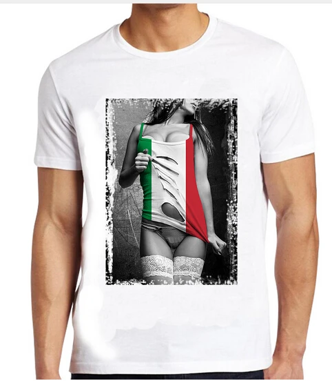 夏男性イタリア Tシャツセクシーなロック O ネックプリント Tシャツメンズカジュアル半袖シャツクールトップス Camisetas Tシャツ Aliexpress