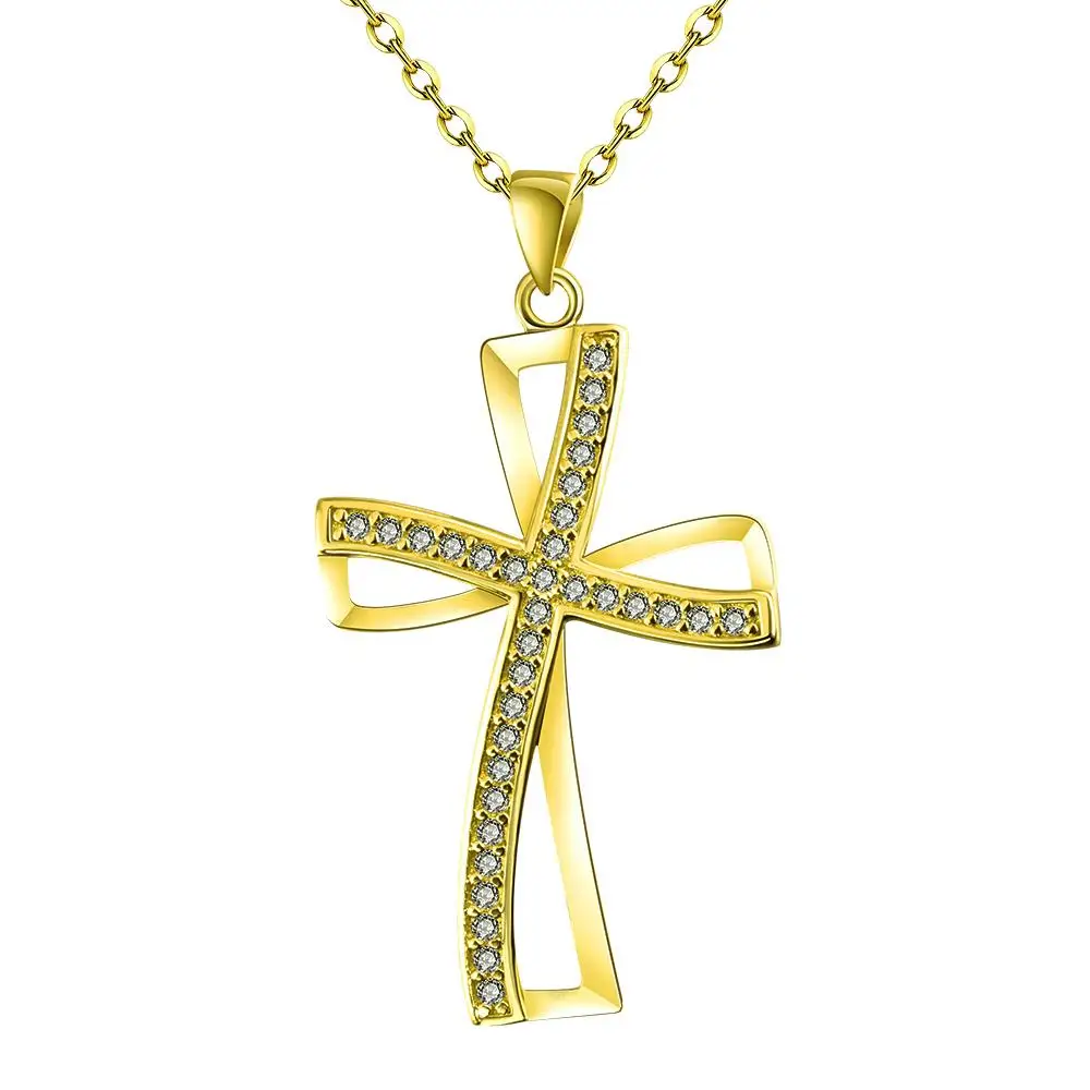 Cross Religious Pendant Necklace Rhinestone Chain Hollow Crucifix Crystal Jewelry for Women/Girl/friend New Arrival | Украшения и