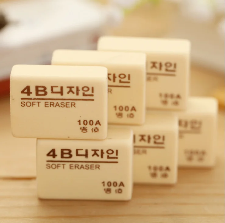 2pcs Korean Soft Eraser Rubber 4B 100A Pencil Nursery Children's School