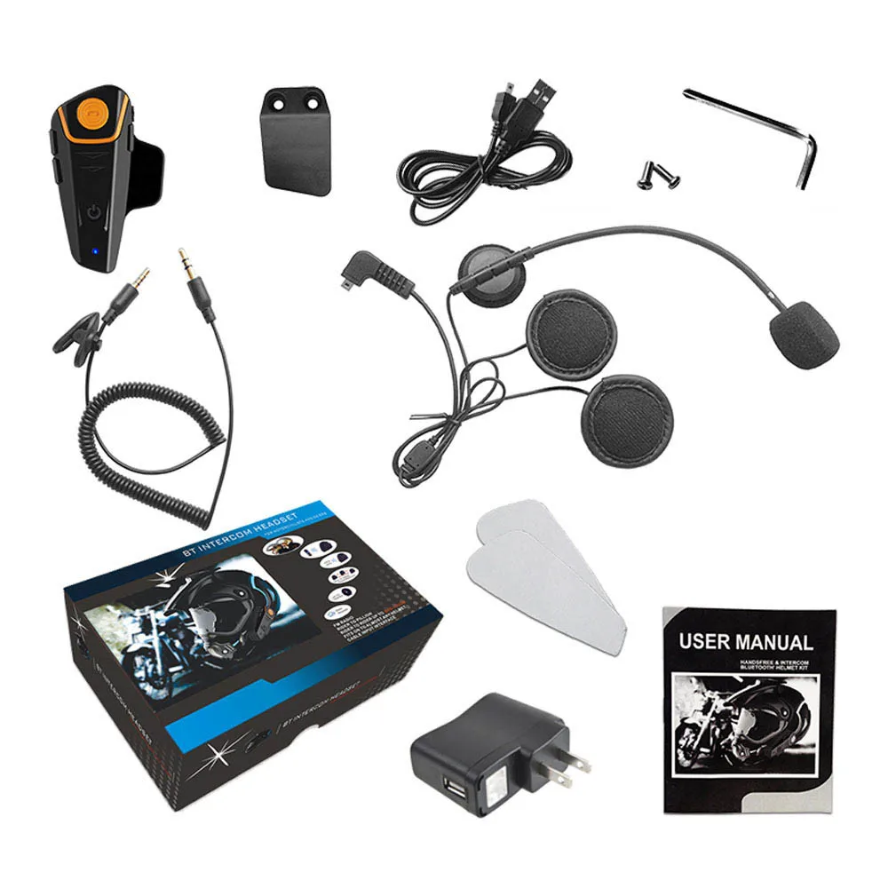 

Super Bass Headphones 1000M Waterproof Wireless Motorcycle Helmet Bluetooth 3.0 Intercom Headset Fm For Android Phones Suppion