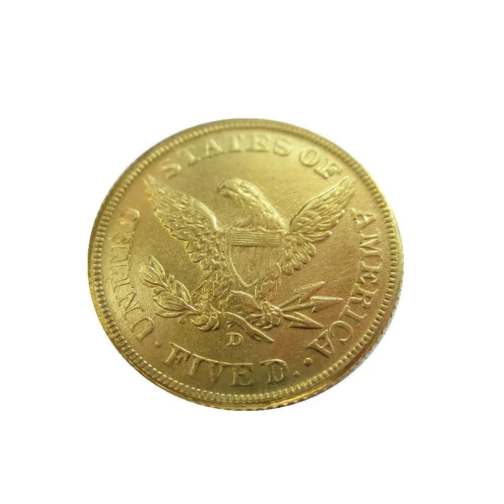 Дата 1849-C 1849-D 1850 1850-C 1850-D 1851 1851-D 1851-O США$5 позолоченная(половина Орлов) голова свободы копия монет