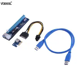 60 см USB 3.0 pci-e Express 1x Extender адаптер Riser Card SATA к 6pin IDE Molex Питание для btc ltc eth горные машины