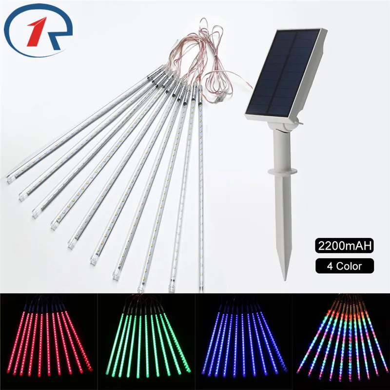 Goedkoop ZjRight 50 cm 35 cm solar meteoor regen tubes Kerst outdoor landschap tuin bomen dakranden waterdicht decor String verlichting