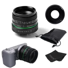 New green circle 35mm APS-C CCTV camera lens For Sony NEX Camera NEX-6,NEX-5R,NEX-F3,with C-NEX adapter ring +bag + gift