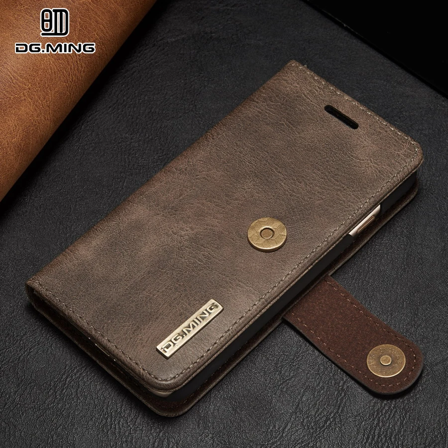 

DG.MING Leather Case on for iPhone 6 6s 7 8 Plus X XR XS Max case For Coque iPhone 7 Magnetic Flip cover Wallet Phone Case shell